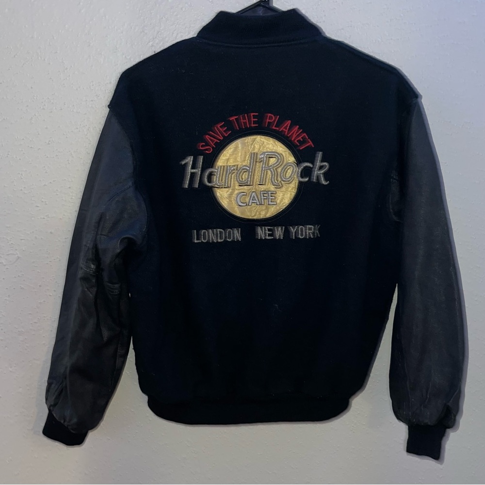 Hard Rock Cafe Black Bomber Jacket with Iconic Logo